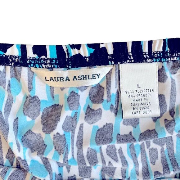 Laura Ashley Womens A-Line Flared Turquoise Black Contemporary Skirt Size Large - Picture 4 of 8